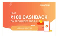 100 CB on 100 - Freecharge - Selected Users 