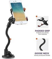 Marley Hudson Mobile phone soft tube mount holder with suction cup - 360° Degree Rotating Clip Windshield Dashboard Car Mount Holder