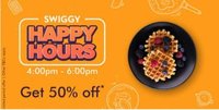 Swiggy Happy Hours 4-6 PM :- Flat 50% off on Selected Restaurants