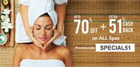 Upto 70% Off + Extra 51% Cashback upto ₹500 on ALL Spas & Salons