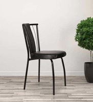 Milano Cushioned Metallic Chair In Black Leatherette By Furniease @ 899 