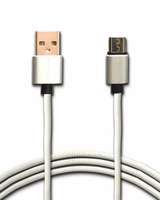 Marley Hudson 3FT USB Android Cable Nylon Braided Data Sync Fast Charging Cord Cable Compatible with Any Android Supported Devices - Pearl White