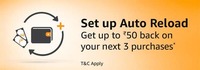 Amazon Auto Reload Rs.1000 to get 5% cashback up to Rs.50 for first three purchases (8th - 14th Sept)
