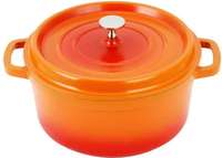 Wonderchef Windsor Die-Cast Aluminum Casserole with Lid, 2.5 Litres/20cm, Orange/Red