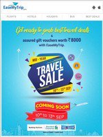 Easemytrip's Biggest Mid Year Travel sale from 10th - 13th Sep - offers on Standard Chartered and Yes Bank Debit and Credit cards 
