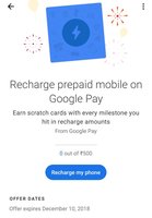 Google Pay - Earn incremental scratch cards on mobile prepaid recharges
