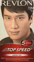 Revlon Top Speed Hair Color Man, Natural Black 70M, (Combo Pack)