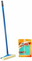 Gala Window Washer and Sponge Wipe Combo Set (Blue/Black and Yellow)