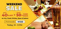 Little Weekend Sale - Extra 50% Cashback upto ₹400 on Food, Drinks, Spas & Salons (12-9 PM)