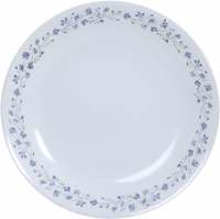 Corelle Lilac Blush Glass Dinner Glass Plate Set, Set of 6, White and Blue