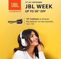 JBL week from 17-23 September 2018 : Upto 50% off + 10% Amazon Pay Balance