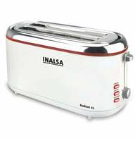 Inalsa Radiant 4S 1300-Watt 4 Slice Pop-Up Toaster (White) 