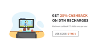 Freecharge - 25% cashback upto 75 on DTH recharges 