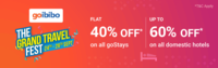Goibibo Travel Fest on PhonePe app - Flat 40% off on Stays & Upto 60% off on Domestic Hotels