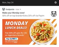 Flat 60% off on Food Orders max. Rs.100