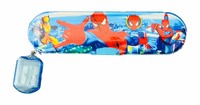 Cartoon character pencil box with sharpener at rupees 1