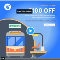 ePayLater Flash Sale - Flat 100 off on 1st Transaction @ IRCTC with ePayLater (Min: 200)  10AM - 12PM
