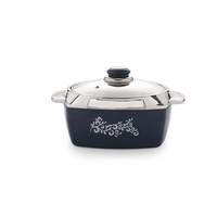 Cello Metallo Plastic Casserole with Lid, 750ml, Blue
