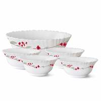 Larah by Borosil Verona Opalware Pudding Set, 5-Pieces