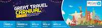 Goibibo Great Travel Carnival 11-13 Oct :- Get 10% upto 7500₹ off on International Flights , Get 30% upto 3000₹ off on Domestic & 40% off upto 3000₹ on GoStays Hotel when you pay using SBI Credit Card