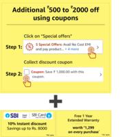 Amazon Extra 500 to 2000 Discount + Free 1 Year Extended Warranty + SBI Offer on Appliances