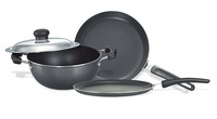Prestige Omega Select Plus Non-Stick BYK Set, 3-Pieces,Black/Silver 