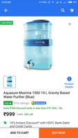 Aquasure Maxima 1500 10 L Gravity Based Water Purifier