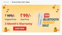 Droom flash sale : Bluetooth Headset for Rs.99