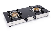 Glen CT 1020 GT Junior 2 Brass Burner Glass Cooktop;Stainless Steel Manual Gas Stove