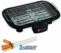 Cello Ultra CLO_BBQ_ULTRA3SKWR 2000-Watt Barbeque with 3 Skewers (Black/Silver) 