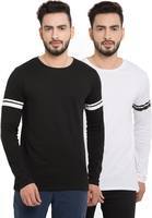 Billion PerfectFit Solid Men Round Neck White, Black T-Shirt  (Pack of 2)