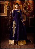 Shoponbit Blended Checked Dress Material - Blue