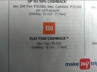 (Upcoming )SBI Win Big Festival - Flat 500 cashback at MI physical stores on min purchase of Rs 8000
