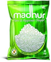 Madhur Pure and Hygienic Sugar, 1kg Bag at 36 rs, Amazon pantry ,available in Bangalore, Max 4 .