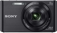 Sony DSC W830 Cyber-shot 20.1 MP Point and Shoot Camera (Black) with 8x Optical Zoom, Free Memory Card and Camera Case