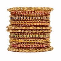 Mansiyaorange Designer Latest Silk Thread Work Multi Color Bangles for Women Stylish (Premium Range) 