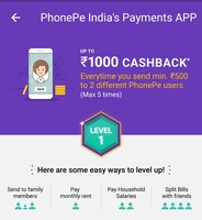 Upto Rs. 1000 cashback Phone Pe live