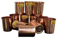 [Price changed] Frestol Copper Emborsed Glasses Serveware, Tableware Having Capacity 200 ML- (Set of 12)