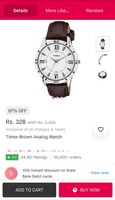 Timex Brown Analog Watch on Snapdeal 