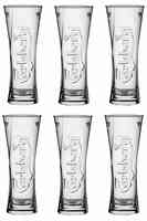 Carlsberg Elephant Tall Pint Beer Glass Set, 6 Pieces, Clear 