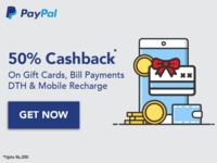 50% Cashback on Recharge and Gift Cards via Paypal