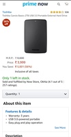 Good Deals on Prime Now app || Toshiba 2 TB  HDD @ 3999, HP 4729 printer @ 6399 & more... 