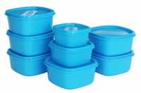 Princeware Plastic Storage Container Set, 8-Pieces, Blue