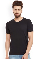 The Archer Solid Men's Round Neck Black T-Shirt @54%off