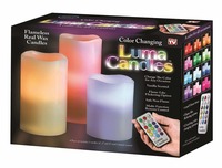TQWMU® Colour Changing LED Vanilla Scented Flameless Wax Mood Candles, Pack of 3