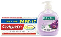 Colgate Total Advance Health Toothpaste - 240 g and Palmolive Orchid and Milk Black Natural Hand Wash - 250 ml (Pack of 2)