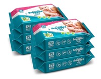 Snuggles Baby Wet Wipes with Aloe Vera and Vitamin E - 72 Pcs/Pack (Pack of 6)  at 299rs