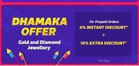 Flipkart Dhamka Offer on Gold and Daimond Jewellery, axis bank 10% discount + extra 4% discount on prepaid order
