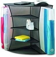 Safco 3261BL Onyx Mesh Desktop Corner Organizer (Black)

