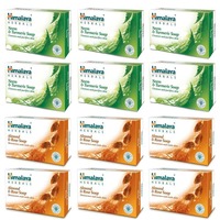 Himalaya Herbals Neem and Turmeric Soap, 125g (Pack of 6) and Himalaya Herbals Honey and Cream Soap, 125g (Pack of 6) 